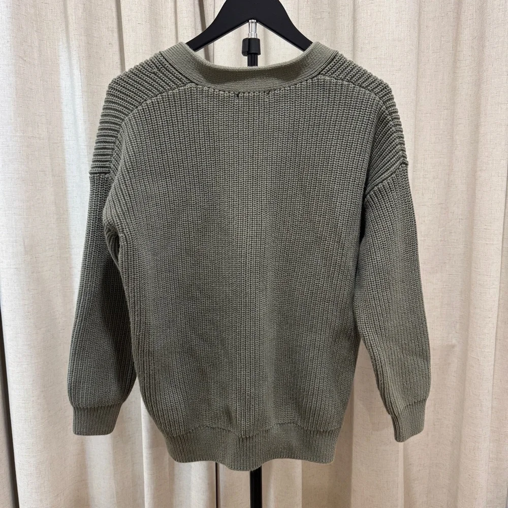 Quince Agave Organic Cotton Oversized Boyfriend Cardigan Sweater sz S Womens - Picture 3 of 7